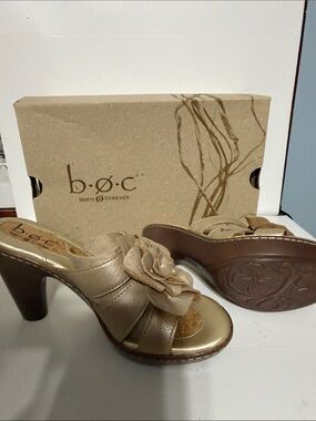 boc Gold Floral Slide Sandals for Women